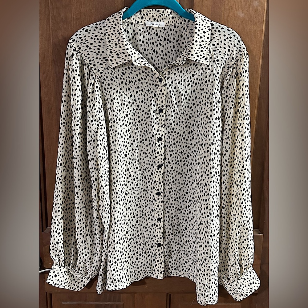 Off-White Button Down Dalmatian Print Top